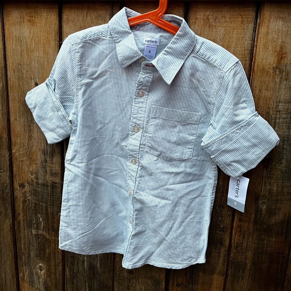 Carter’s striped button down (🎁 3 for $15)